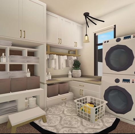 Bloxburg Laundry Room Ideas, Roblox Room, House Plans With Pictures, House Decorating Ideas Apartments, Small House Layout, Simple Bedroom Design, Tiny House Layout, Diy House Plans, House Floor Design