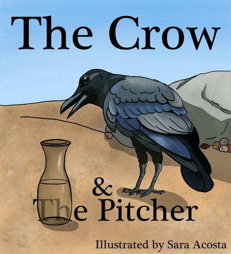 The Crow and the Pitcher by Kurimaru The Crow And The Pitcher Illustration, The Crow And The Pitcher, The Crow, Interactive Book, A Book, Deviantart, Book Cover, Books, Movie Posters