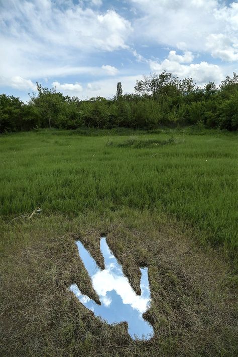 Brooklyn-based artist duo Icy & Sot were recently in Tbilisi, Georgia where they installed this temporary piece titled "Nature's Reflection" as part of Art-Villa Garikula. You can follow more of their recent work on Instagram, and also check out their recent book Let Her be Free that features over a Diy Nature, New Retro Wave, Dreamcore Weirdcore, Earth Art, Weird Dreams, Outdoor Art, Environmental Art, Land Art, The Grass