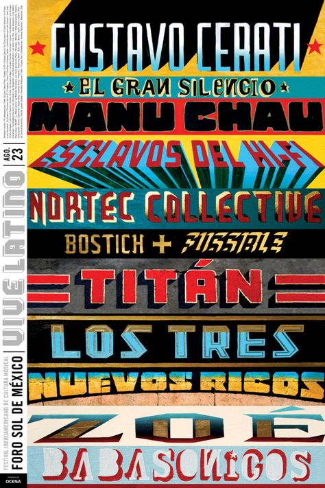 Latino Design, Tropical Artwork, Sign Painting Lettering, Poster Competition, Typography Artwork, College Design, Social Media Design Inspiration, Painted Letters, Folk Art Painting