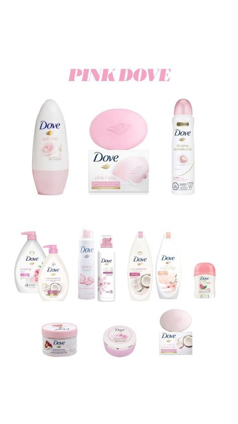 Dove Care Products, Best Dove Products, Dove Body Care Products, Dove Self Care, Pink Dove Products, Dove Scent Combos, Coquette Body Care, Pink Body Care Products, Dove Skin Care Products