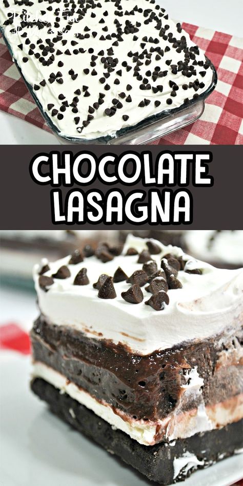 No Bake Chocolate Lasagna, Chocolate Lasagna Cake, Chocolate Lasagna Dessert, Lasagna Cake, Lasagna Dessert, Best Dessert Ever, Chocolate Lasagna Recipe, Oreo Desserts, Dessert Halloween