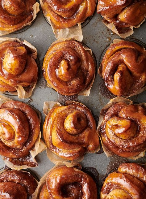 Glazed Cardamom Buns | dish - Dish Swedish Rolls, Swedish Cardamom Buns Recipe, Cardamom Buns Recipe, Bun Making, Brioche Dough, Cardamom Buns, Good Pie, Winter Dishes, Easter Baking