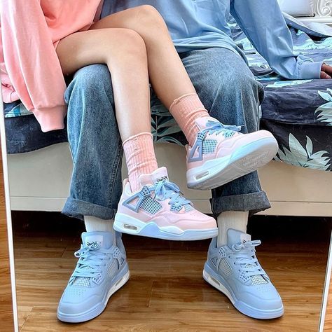 Candy Color Matching SneakersPS：the soles are 4cm high Candy Color Matching Sneakers - Kimi Couple Sneakers Matching, Matching Sneakers Couples, Matching Shoes For Couples, Shoes For Couples, Matching Sneakers, Couple Sneakers, Kawaii Store, Haldi Outfits, Shoes Names