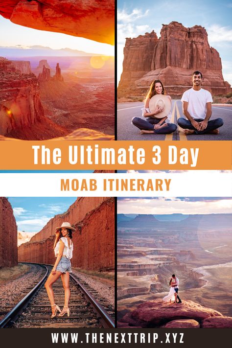 All of the best tips to see the Utah parks, amazing views, and more in this 3 Day Moab Itinerary! Moab Itinerary, Utah Parks, Utah Vacation, Dinosaur Tracks, Utah Travel, Canyonlands National Park, Moab Utah, Utah National Parks, National Parks Trip