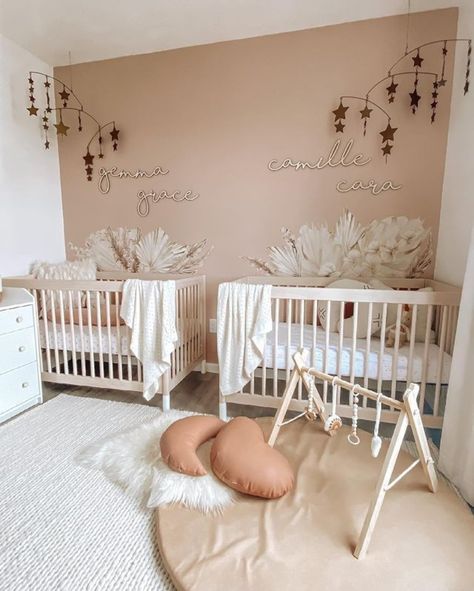 Nursery Ideas Pink, Pink Nurseries, Pink Nursery Ideas, Twin Babies Nursery, Twin Nursery Room, Pink Nursery Room, Twin Baby Rooms, Twin Girls Nursery, Dreamy Nursery