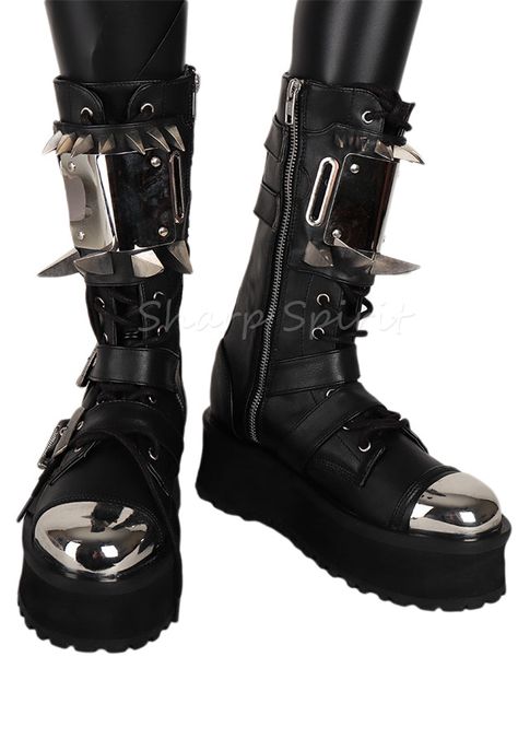 Jthm Nny, Rocker Halloween Costume, Cyberpunk Boots, Jthm Johnny, Cybergoth Fashion, Warrior Style, Bed Stu Boots, New Rock Boots, Rock Boots