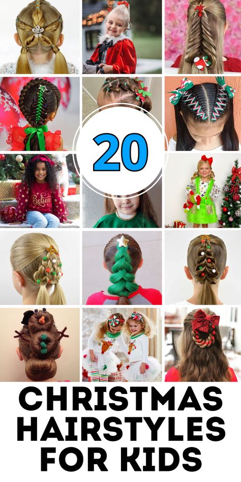 Explore 20 Christmas hairstyles for kids 2024-2025, designed for black hair, curly hair, and short or long styles. These easy and simple looks include cute buns, playful braids, and natural hairstyles. Whether your child has black hair with beads or prefers a simple braid, these holiday hairstyles are perfect for school and festive events. Black Hair With Beads, Christmas Hairstyles For Kids, Kids School Hairstyles, Christmas Hairstyle, Casual Updo, Elegant Bun, Cute Buns, Classy Christmas, Trend 2024