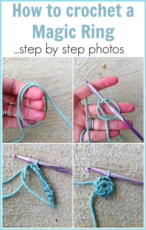 Step by step tutorial for how to crochet a magic ring. For making crochet in the round for hats, amigurumi etc Ring Crochet Pattern, Crochet A Magic Ring, Crochet In The Round, Magic Circle Crochet, Magic Pattern, Magic Ring Crochet, Ring Crochet, Tutorial Amigurumi, Pola Amigurumi