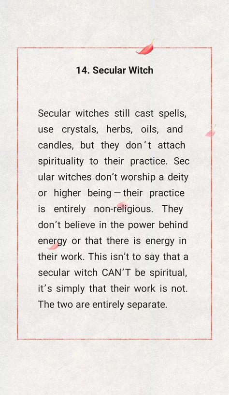 Ceremonial Witch, Secular Witch, Hedge Witchcraft, Types Of Witchcraft, Witch Spells, Ritual Magic, Nature Witch, Pagan Spirituality, Types Of Magic