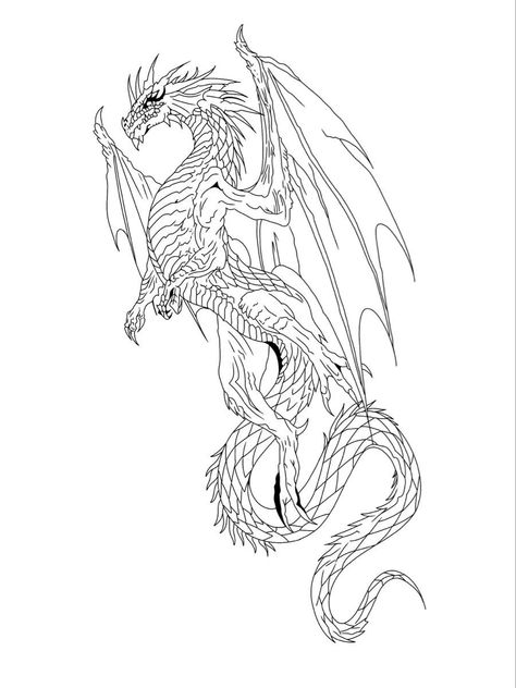 Dragon Tattoo Stencil, Dragon With Wings, Dragon Tattoo Ideas, Graphic Novel Illustration, Dragon Tattoo Art, Wing Tattoo Designs, Dragon Dreaming, Dragon Tattoo For Women, Legendary Dragons