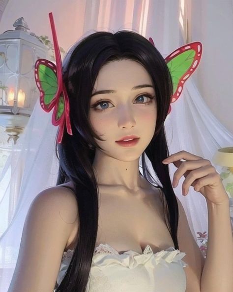 Kanae Cosplay, Shinobu Cosplay, Kanae Kocho, Asian Cosplay, Cosplay Hair, How To Style Bangs, Cute Cosplay, Cosplay Makeup, Dream Hair