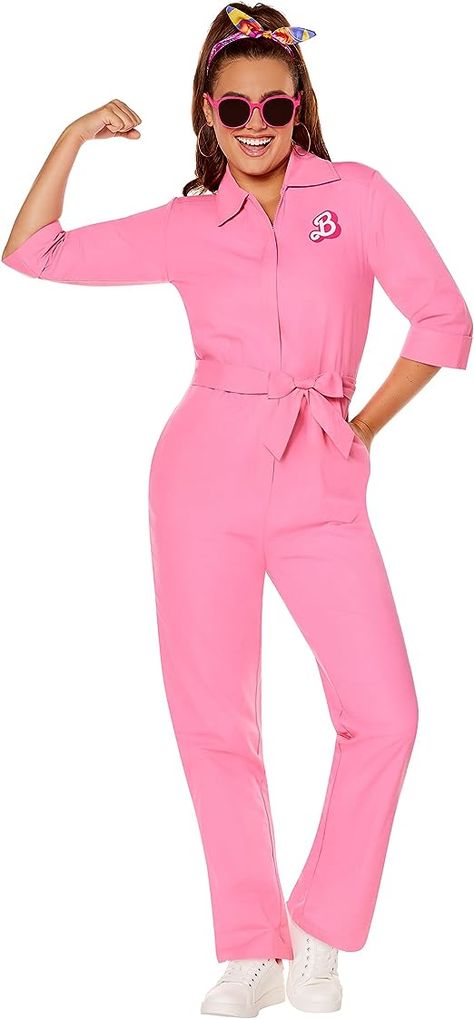 Barbie Jumpsuit, Halloween Barbie, Blonde Halloween Costume, Black Widow Costume, Pink Plaid Dress, Barbie Halloween Costume, Movie Halloween Costume, Barbie The Movie, Halloween Party Dress