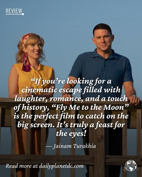 The Space Race gets a delightful rom-com twist in “Fly Me to the Moon.” Read our non-spoiler review now before going to the movie at dailyplanetdc.com Moon Movie, Daily Planet, Fly Me To The Moon, Space Race, July 12, Big Screen, To The Moon, The Space, The Movie