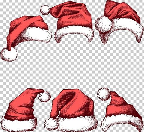 Christmas Santa Hat, Christmas Queen, Merry Christmas Art Draw, New Year Hat, Draw Santa Hat, Christmas Vector Art, New Year Png, Santa Clause Hats, Christmas Hat Drawing