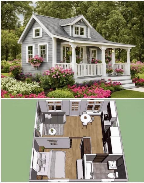 Floor Plans to Turn Tiny Houses into Havens House On A Budget, Shed Interior, Homes Ideas, Cottage Floor Plans, Shed To Tiny House, Sims 4 House Plans, Tiny House Layout, Casas The Sims 4, Home Design Floor Plans