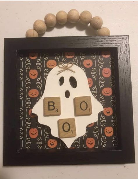 Haunted House Crafts, Halloween Dinnerware, Spooky Activities, Scrabble Letter Crafts, Fall Wood Crafts, Dollar Tree Halloween, Dollar Tree Ideas, Cricut Halloween, Halloween Crafts Decorations