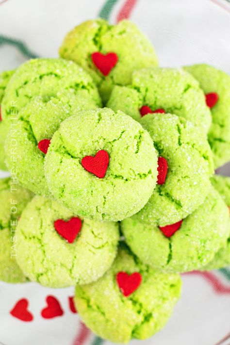 Grinch Crinkle Cookies, Mexican Cornbread Casserole Recipe, Sour Cream Donut, Grinch Cake, Sour Cream Cookies, Peanut Butter Blossom, Grinch Cookies, Peanut Butter Blossom Cookies, Cookies From Scratch