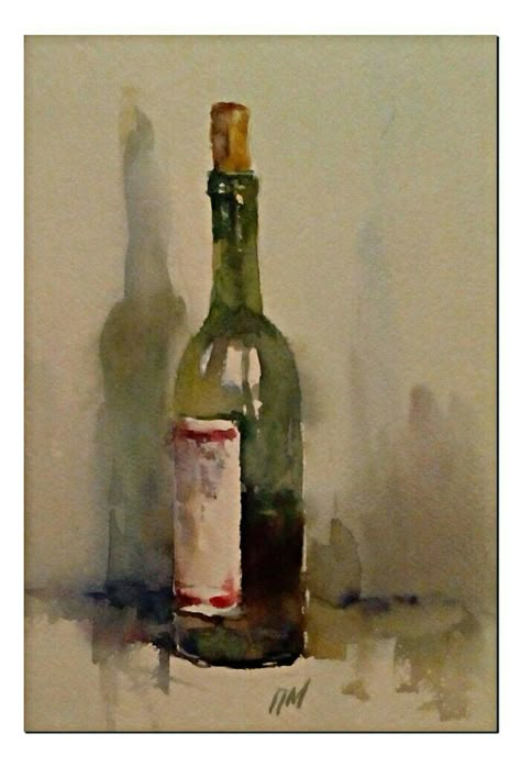 Wine Watercolor Painting, Watercolor Bottle, Watercolor Paintings Nature, Gcse Art Sketchbook, Watercolor Paintings For Beginners, Art Poster Design, Watercolor Art Lessons, Learn Art, Digital Art Anime