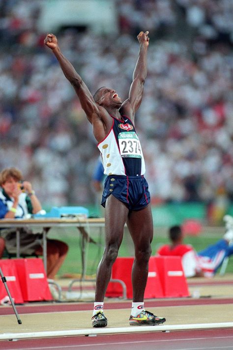 Carl Lewis (USA) 🥇 Long jump • Atlanta 1996 Olympics 1996 Olympics, Carl Lewis, Long Jump, Olympic Athletes, Olympic Sports, Summer Olympics, Action Poses, Vintage Sports, Olympic Games