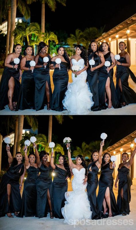 Mismatched Black Mermaid Maxi Long Bridesmaid Dresses For Wedding,WG17 – SposaDresses Black Dress Bridesmaids Wedding, All Black Wedding Bridesmaid Dress, Black Bridesmaid Dresses Sposadresses, Black Themed Weddings, Black Brides Maid Dresses, Long Black Bridesmaid Dresses Mismatched, Black And Gold Wedding Bridesmaids, Wedding Inspo Black Bridesmaid Dresses, Bridesmaids Black Women