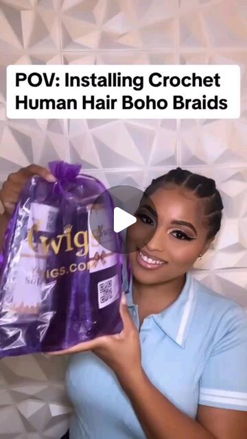 Braidless Crochet Boho Knotless Braids with Human Hair Extensions    Skip the wait times for polished hair 🌟    I’ve recreated this ... | Instagram Boho Knotless Braids Crochet, Knotless Braids With Human Hair, Crochet Boho Braids, Crochet Human Hair, Boho Crochet Braids, Crotchet Box Braids, Braids With Human Hair, Braidless Crochet, Human Hair Crochet