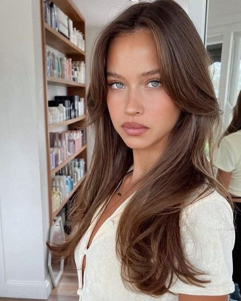 Asian Brown Hair, Isabelle Mathers, Warm Scarves, Brown Hair Inspo, Brunette Hair With Highlights, Hairstyles For Layered Hair, Honey Blonde Hair, Beauty Portrait, Hair Color Balayage