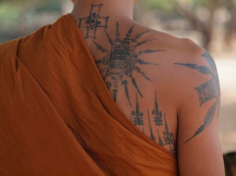 Buddhism Tattoo, Sacred Tattoo, Buddhist Tattoo, Sak Yant Tattoo, Om Tattoo, Sak Yant, Thai Tattoo, Religious Tattoos, Spiritual Tattoos