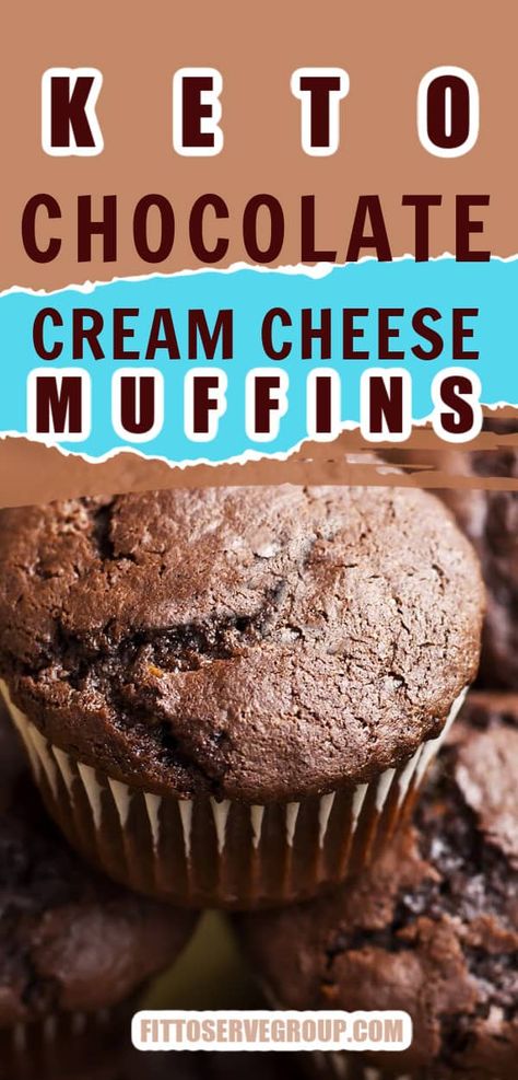 Keto Chocolate Cream Cheese, Chocolate Cream Cheese Muffins, Keto Chocolate Muffins, Dolce Poche Calorie, Keto Muffin Recipe, Keto Cream Cheese, Postre Keto, Keto Cream, Low Carb Muffins