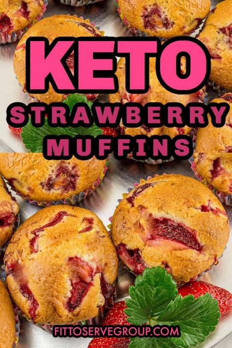 Low Carb Strawberry Muffins, Keto Strawberry Cream Cheese Muffins, Strawberry Keto Recipes, Sugar Free Muffins Recipes, Keto Muffins Almond Flour, Strawberry Protein Muffins, Keto Strawberry Muffins, Muffins Almond Flour, Healthy Strawberry Muffins