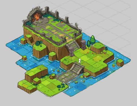 Game Art Environment, Isometric Map, Pixel Art Landscape, World Map Design, Isometric Art, Isometric Design, Pixel Art Games, Isometric Illustration, Motion Graphics Design