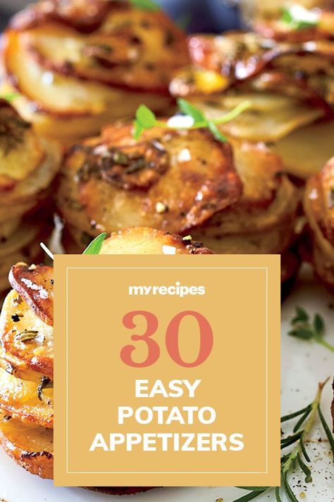 From impressive to reliable French fries (try , our delicious twist on a classic), our best potato appetizers are sure to get any party started. For a healthier—but still tasty—potato app, try one of our favorite sweet potato recipes (like these super easy ).#appetizers #appetizerrecipes #appetizerideas #apps #entertaining Super Bowl Potato Appetizers, Potatoe Appetizer Crockpot, Small Potato Appetizer, Potato Based Appetizers, Easy Appetizers Potato, Fancy Potato Appetizers, Christmas Appetizers Potato, Easy Appetizers With Potatoes, Appetizers Using Potatoes