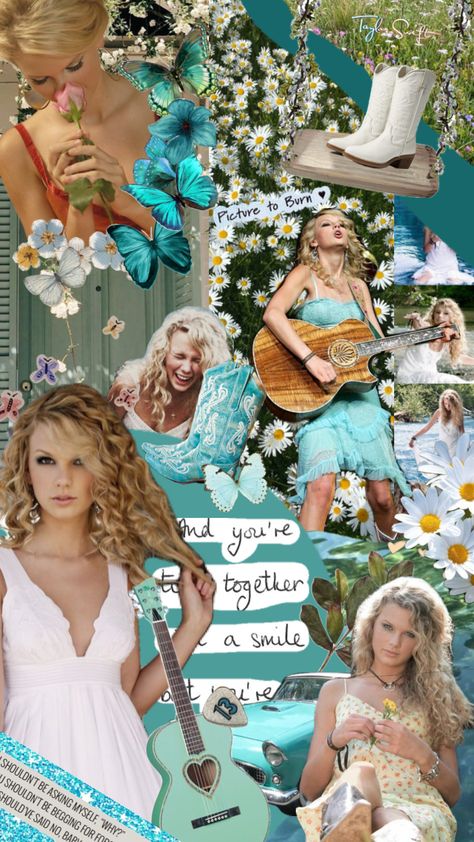 #debut #debuttaylorswift #taylorswift #swiftie #babytaylor #oursong #picturetoburn Taylor Swift Wallpaper Debut Era, Taylor Swift Debut Moodboard, Picture To Burn Taylor Swift, Album Nails, Debut Wallpaper, Taylor Swift Debut Collage, Debut Aesthetic, Taylor Swift Debut Song Posters, Taylor Swift Debut Aesthetic Collage