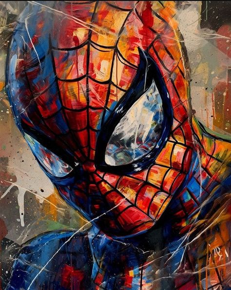 Spiderman Acrylic Painting, Spiderman Painting On Canvas, Marvel Acrylic Painting, Epic Paintings, Spiderman Watercolor, Spider Man Painting, Spiderman Canvas, Spiderman Painting, Marvel Paintings