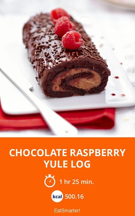 Chocolate Raspberry Yule Log, Yule Log Recipe, Healthy Delicious Recipes, Christmas Meal, Chocolate Cheese, Yule Log, Chocolate Sprinkles, Sugar Eggs, Caking It Up