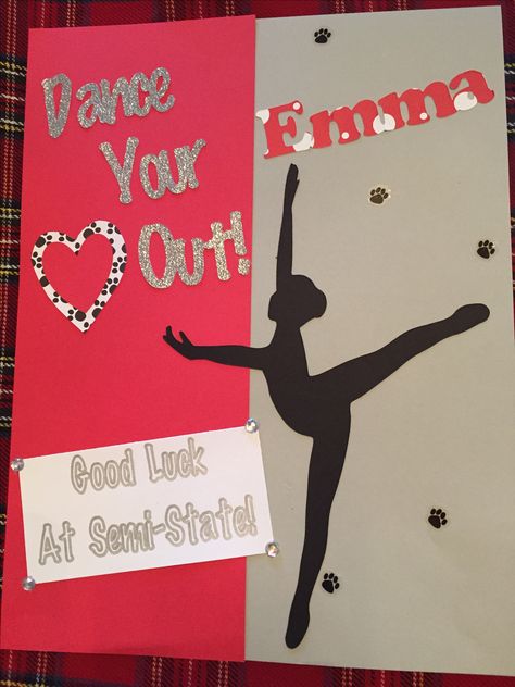 Dance Team Locker Decorations Drill Team Poster Ideas, Locker Decorations For Dance Team, Dance Competition Poster Ideas Diy, Locker Signs Dance Team, Dance Door Decorations, Dance Locker Signs, Dance Signs Competition, Poster Ideas For Dance Competition, Dance Competition Hotel Door Signs