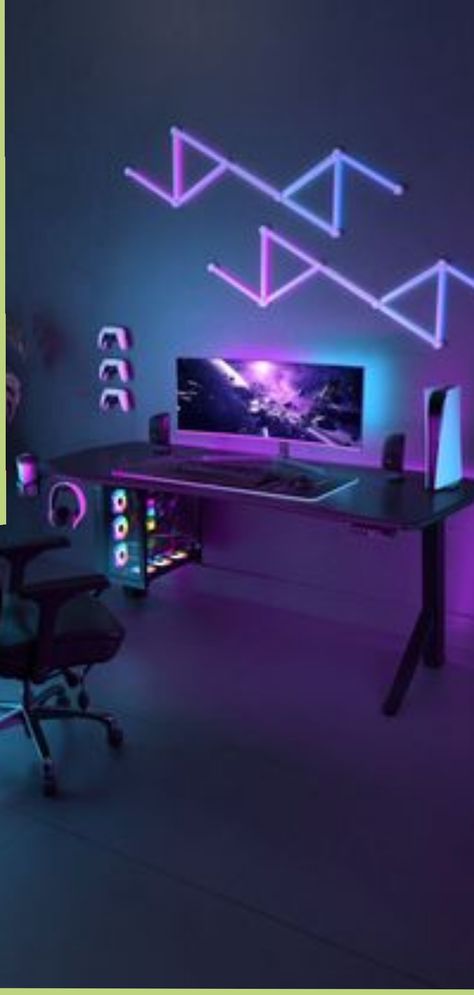 Upgrade Your Gaming Setup with Stylish Desk Decor Gaming Desk Decor, Desk Decor Ideas, Games Room Inspiration, Gaming Desk Setup, Dream Desk, Gaming Furniture, Pc Gaming Setup, Home Decor Shelves, Bedroom Setup