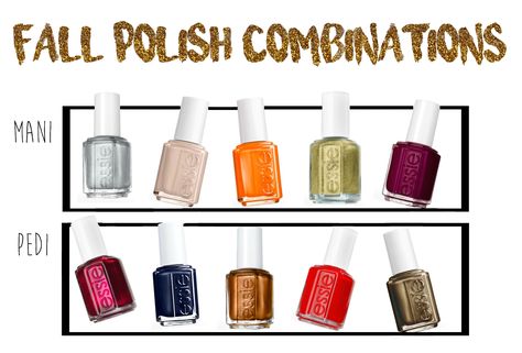 Fall Mani Pedi, Polish Pairings, Mani Pedi Color Combos, Mani Pedi Combos, Nail Polish Combinations, Fall Polish, Autumnal Decor, Sand Tropez, Essie Polish