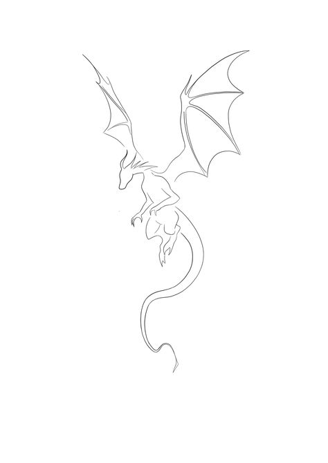 Simple Tattoos Dragon, Small Dragon Tattoos Simple, Dragon Sillouttes Flying, Fine Dragon Tattoo, Dragon Line Art Simple, Simple Dragon Design, One Line Dragon Tattoo, Dragon Lineart Tattoo, Minimalist Tattoo Dragon