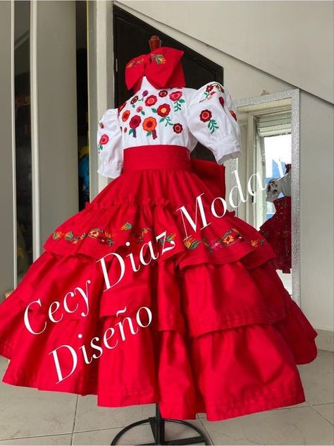 Mexican Theme Dresses, Escaramuza Dresses, Folklorico Dresses, Outfit Mexicano, Spanish Outfits, Traditional Mexican Dress, Mexican Embroidered Dress, Cowgirl Style Outfits, Red Quinceanera Dresses