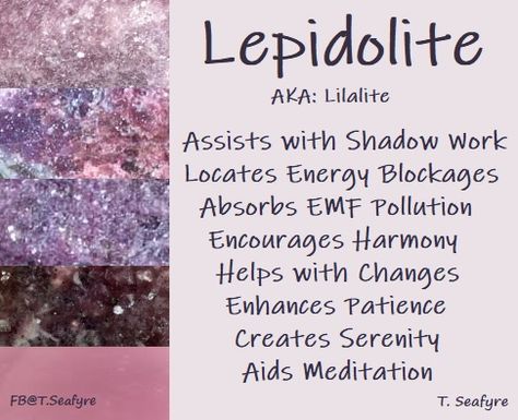 Lepidolite AKA: Lilalite, Lithium Mica Lepidocrocite Crystal Meaning, Purple Mica Crystal Meaning, Lepodite Stone, Mica Crystal Meaning, Lepidolite Crystal Meaning, Focus Crystals, Lepidolite Properties, Lepidolite Meaning, Crystal Collection Display