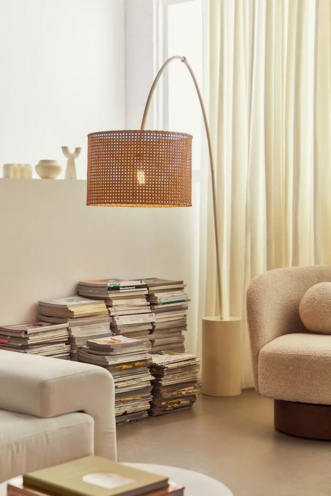 Lighting | Modern Lights + Light Fixtures | Urban Outfitters Organic Interiors, Arch Lamp, Rattan Floor Lamp, Pinterest Room, Deco House, Arc Floor Lamp, Boho Floor, Lantern Floor Lamp, Lighting Sconces