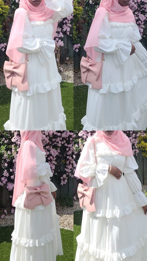 Eid Fashion 2024, Eid Outfits Ideas 2024, Cute Hijabi Outfits Dresses, Cottagecore Outfits Modest, Eid Inspo 2024, Hijabi Cottagecore Outfits, Kawaii Muslim Outfits, Eid 2024 Outfits, Eid Outfit Inspo 2024