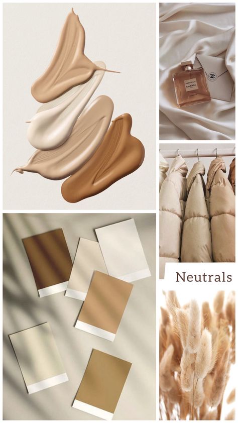 Neutrals Aesthetic Mood Board Neutral Mood Board Fashion, Neutrals Mood Board, Neutral Mood Board Aesthetic, Makeup Mood Board Inspiration, Neutral Brown Aesthetic, Beige Mood Board, Neutral Mood Board, Color Palette Brand, Nude Color Palette