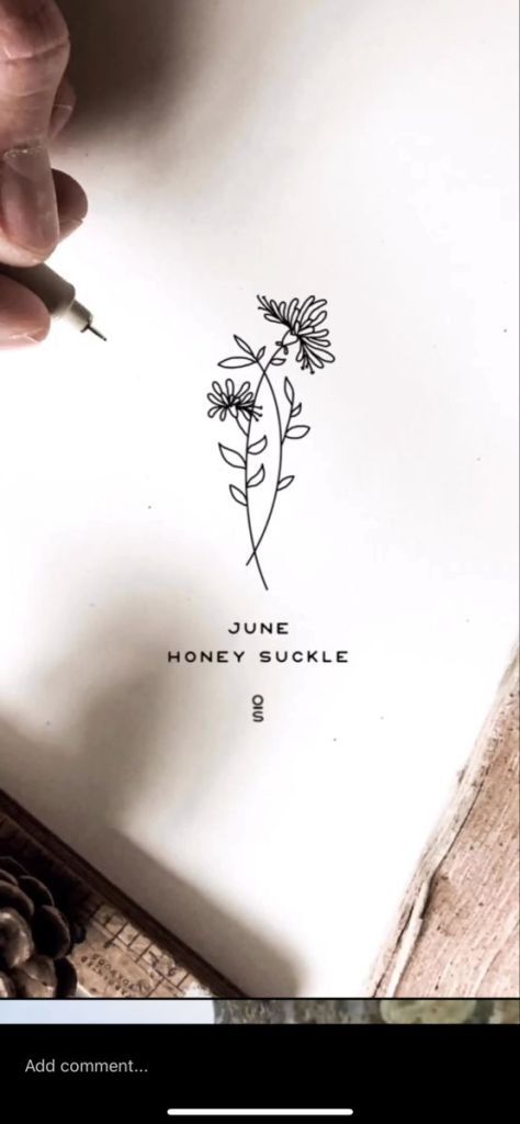 Honeysuckle And Daisy Tattoo, Honey Suckle Tattoo Flower, Minimalist Honeysuckle Tattoo, Honey Suckle Flowers Tattoo, Honeysuckle Flower Tattoo, Honeysuckle Tattoo Design, Rose And Honeysuckle Tattoo, Honeysuckle Tattoos, Rose And Honeysuckle