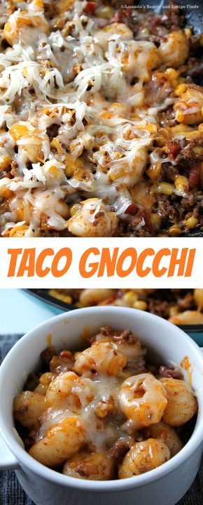 Weeknight Italian Recipes, Easy Winter Supper Ideas, Hamburger Gnocchi Recipes, Hamburger Gnocchi, Recipes Using Gnocchi, Taco Gnocchi, Potato Gnocchi Recipes, Gnocchi Recipes Easy, Gnocchi Dishes