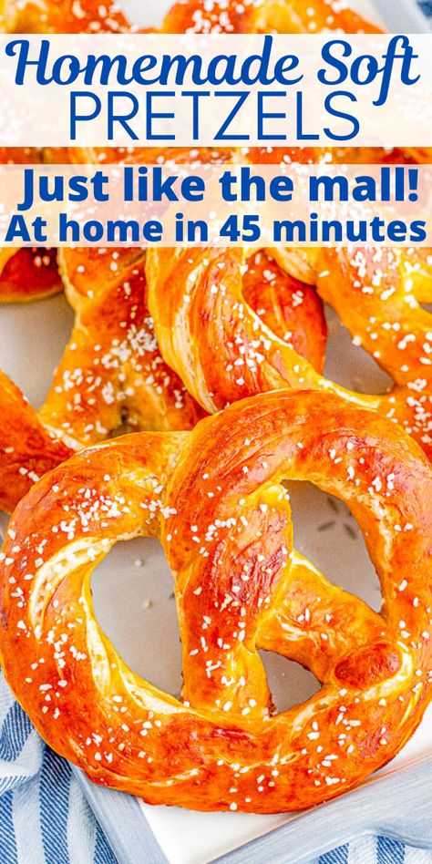 Jumbo Pretzel Recipe, Soft Pretzels Recipe, Cinnamon Sugar Pretzels, Pretzel Recipe, Soft Pretzel Recipe, Pretzel Shape, Chili Cheese Dips, Baking Soda Bath, Baking Soda Water