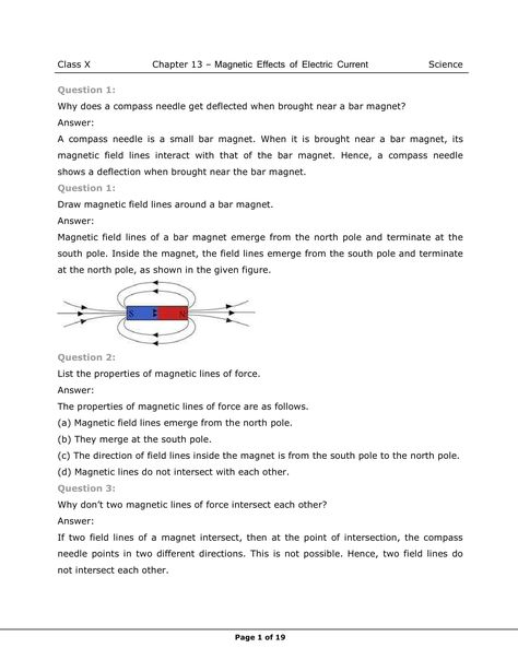 Get here NCERT Solutions for class 10 Science Chapter 13. NCERT Solutions Class 10 Science includes answers of all the questions of Magnetic Effects of Electric Current provided in NCERT Text Book which is prescribed for class 10 in schools. #class 10 #ncert solutions #ncert solutions class 10 science #pdf #download #cbse #student Magnetic Effects Of Electric Current Notes, Magnetic Effects Of Electric Current, Neet Notes, Class 10 Science, Reflection And Refraction, Physics Formulas, Science Questions, Medical Facts, Science Notes