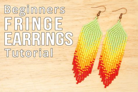 Beginners Beaded Fringe Earring Tutorial | Bead Spider Fringe Earrings Diy Tutorials, Beaded Earrings Tutorials Step By Step, Seed Bead Earrings Tutorial How To Make, Beaded Fringe Earrings Tutorial, Fringe Earrings Tutorial, Spider Video, Fringe Earrings Diy, Bead Spider, Making Jewelry For Beginners