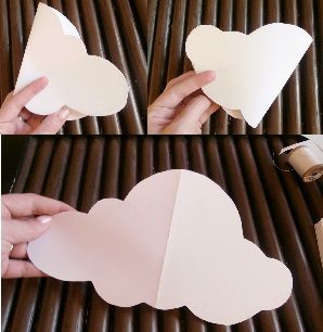 cloud cut outs for cloud mobile above desk Paper Clouds, Hanging Clouds, Paper Mobile, Cloud Decoration, Diy Clouds, Cute Cloud, Airplane Birthday Party, Cloud Mobile, Trendy Diy